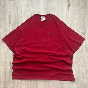 Vintage 90s Nike Shirt Adult Mens L Red Embroidered Swoosh Faded Grunge Tee 90s